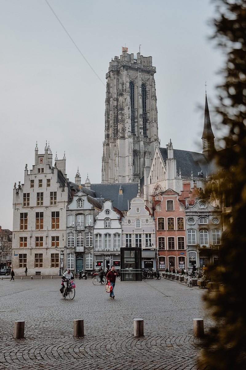 De gezellige Grote Markt in de winter